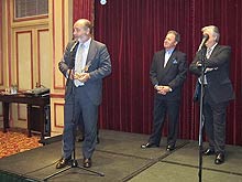 D. Antonio Nieto, Director General de Turismo de la Comunidad de Madrid, D. José Luis Prieto, Presidente  de la Unión de Agencias de Viajes (UNAV) y D. José Luis Ramil, Presidente de la Asociación de Grupos Comerciales (AGRUPA)