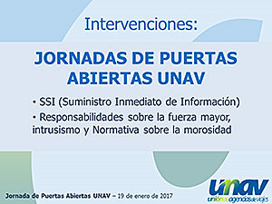 JORNADA DE PUERTAS ABIERTAS UNAV 2017, Madrid, 19 de enero de 2017